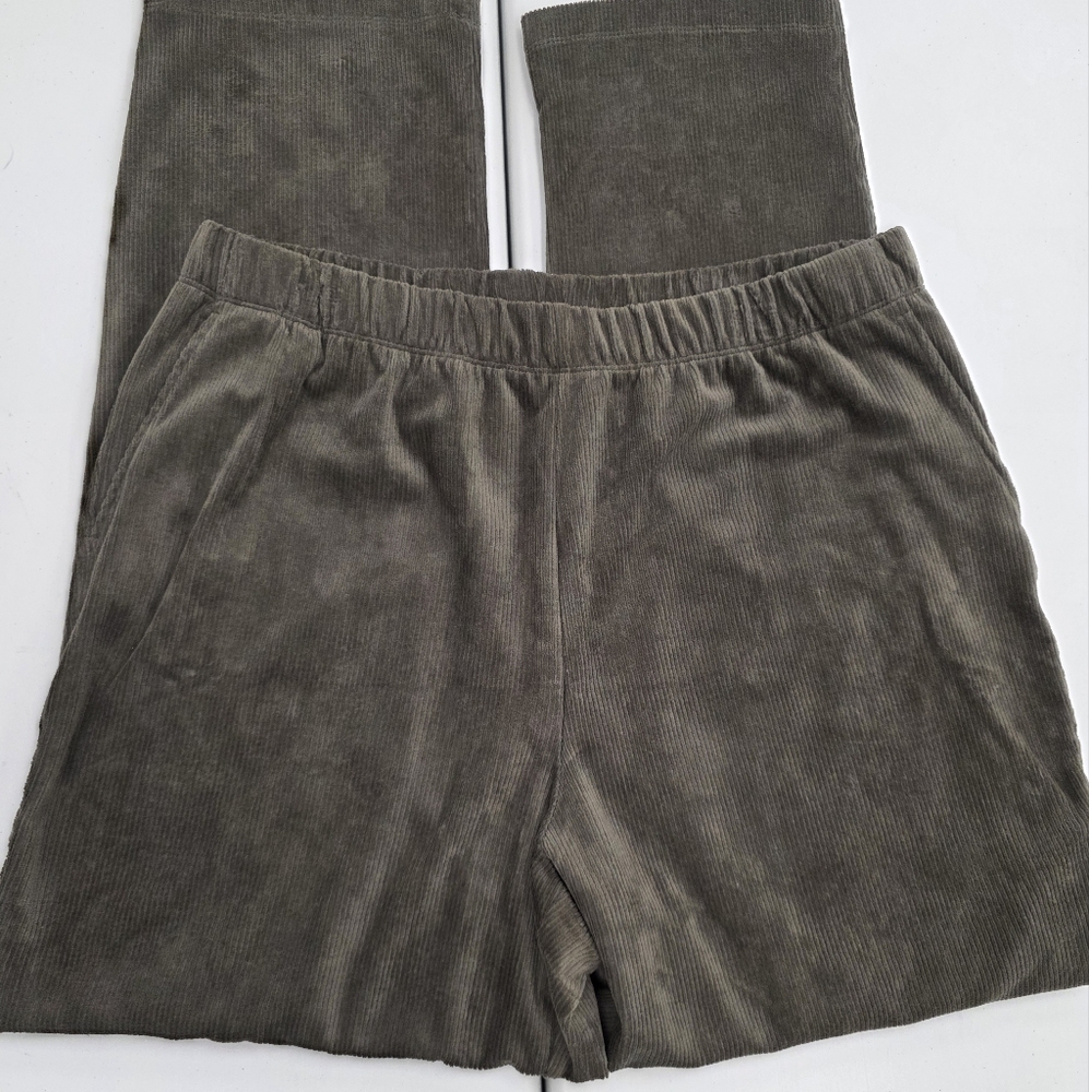 Lands' End Olive Green Corduroy Pull On Pants
